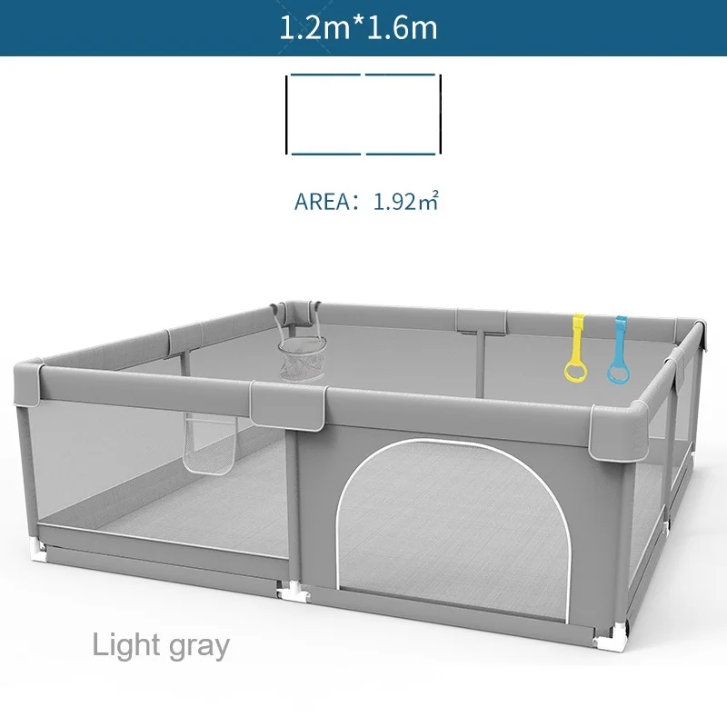 IMBABY Parque para bebés con valla gris y ángulo protector