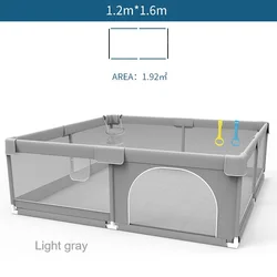 IMBABY Parque para bebés con valla gris y ángulo protector
