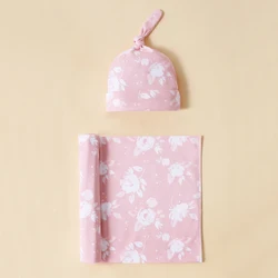Manta y gorro de algodón para bebé recién nacido