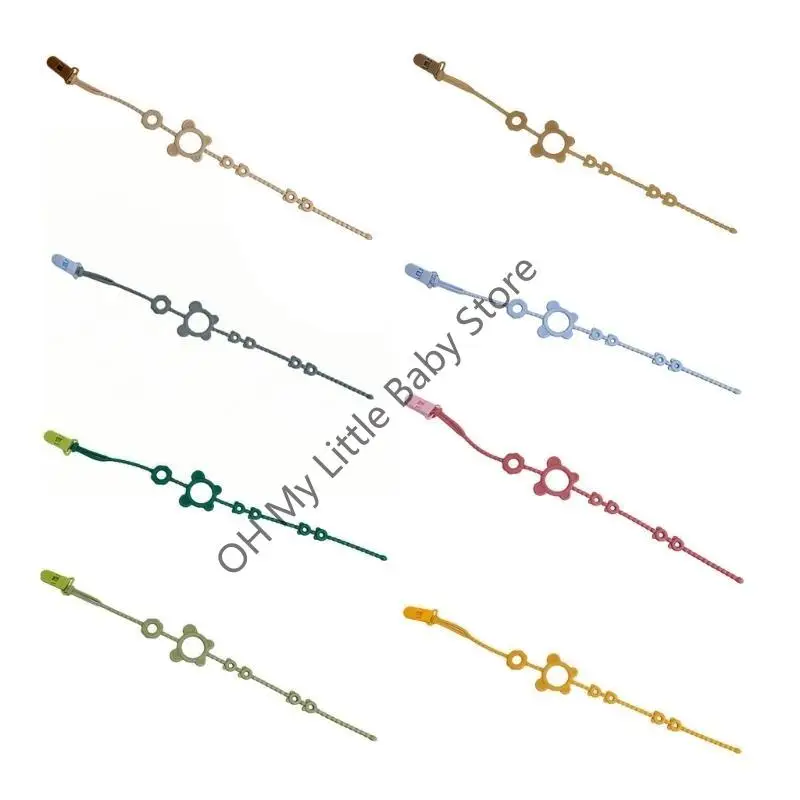 M76C Cadena para chupete recién nacidos, cadena para chupete bebé, soporte para chupete silicona, Clip para chupete - imagen 4