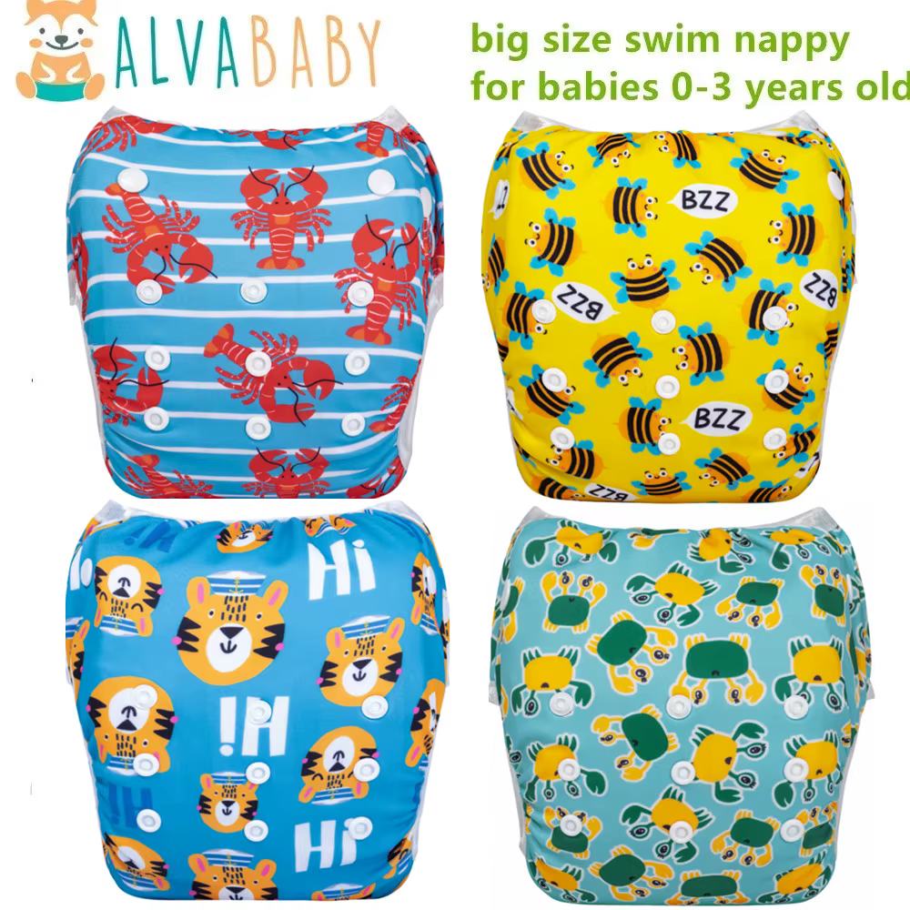 U Pick ALVABABY Pañal de natación de gran tamaño Pañal de natación reutilizable Traje de baño de moda fresco para bebés de 0 a 3 años - imagen 3