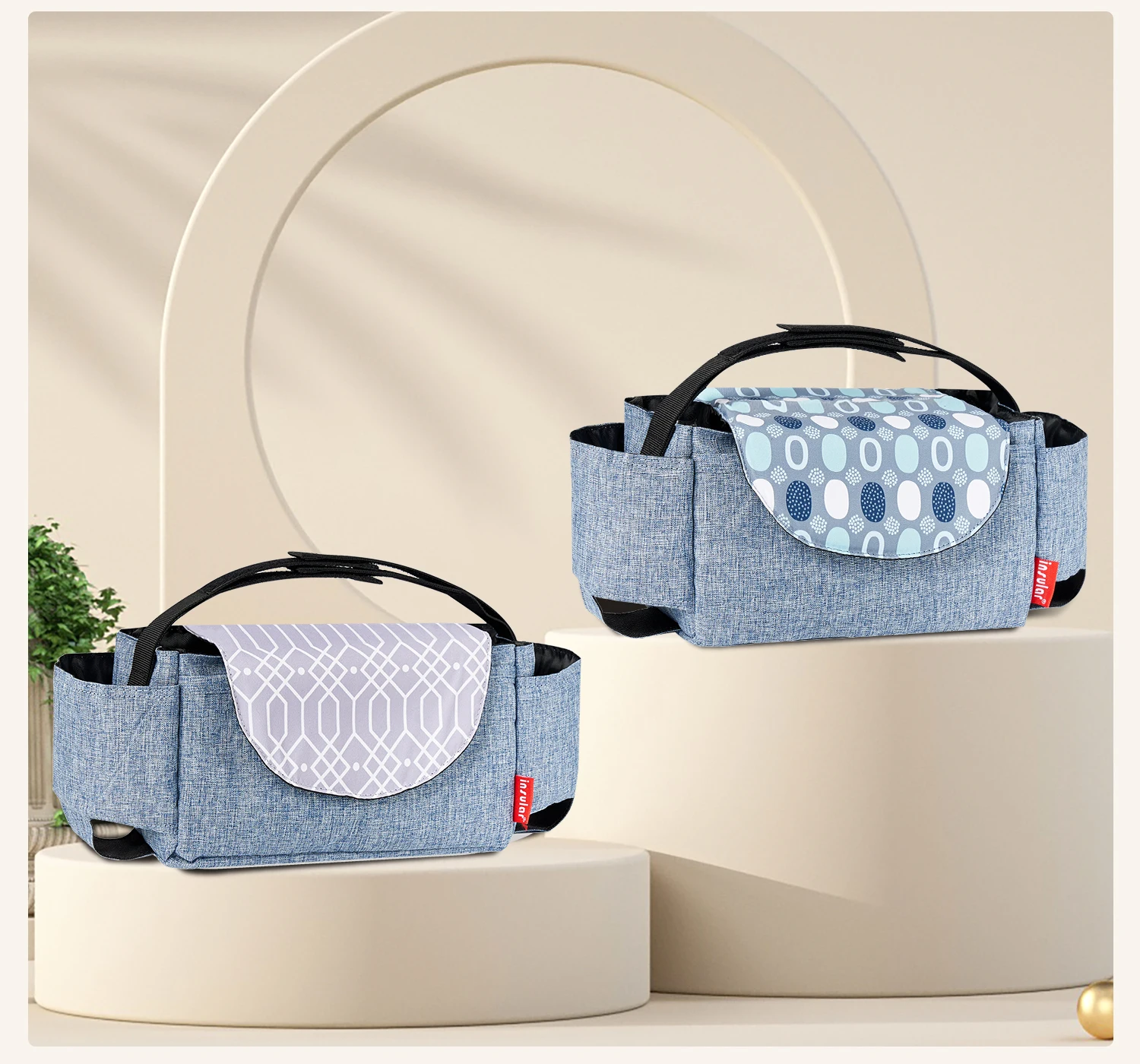 Bolsa de pañales para cochecito de bebé – Organizador colgante viajero - imagen 3