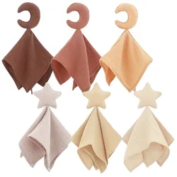 Toallas infantiles Star Moon Lovey, manta de seguridad para bebé de dibujos animados INS, edredón de gasa de algodón suave para dormir en cuna para recién nacido, novedad de 2026