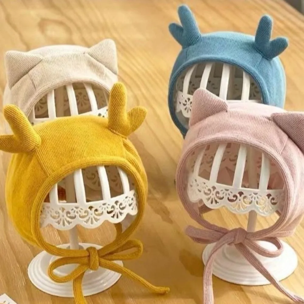 Gorro de bebé de diseño Adorable a la moda infantil, gorros de estilo lindo, gorros para recién nacidos, protección para los oídos, accesorios para niños, temporada de otoño - imagen 3