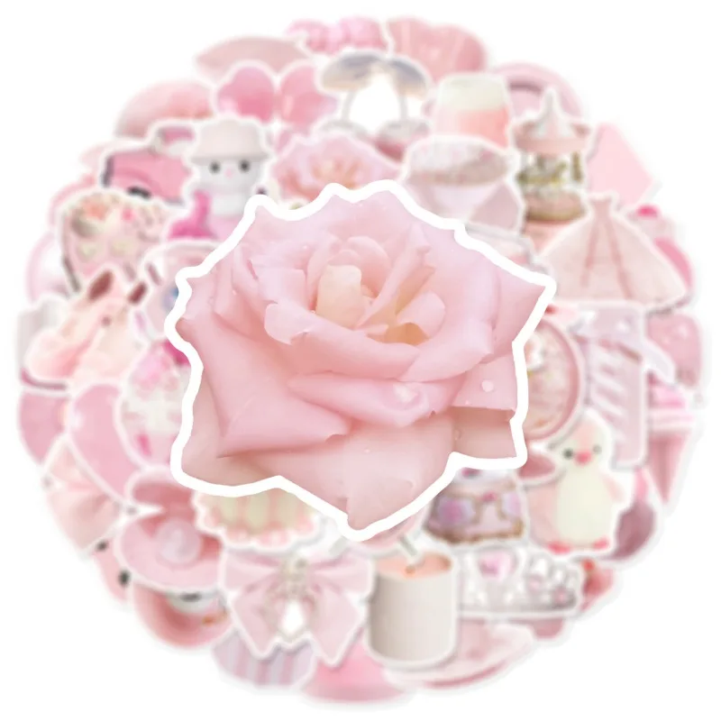 50 Uds. De pegatinas de grafiti simples y bonitas de estilo rosa para bicicleta, estuche para lápices con cuenta de mano, calcomanías - imagen 5