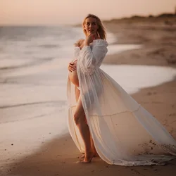 Vestido bohemio de algodón para sesiones de fotos maternales
