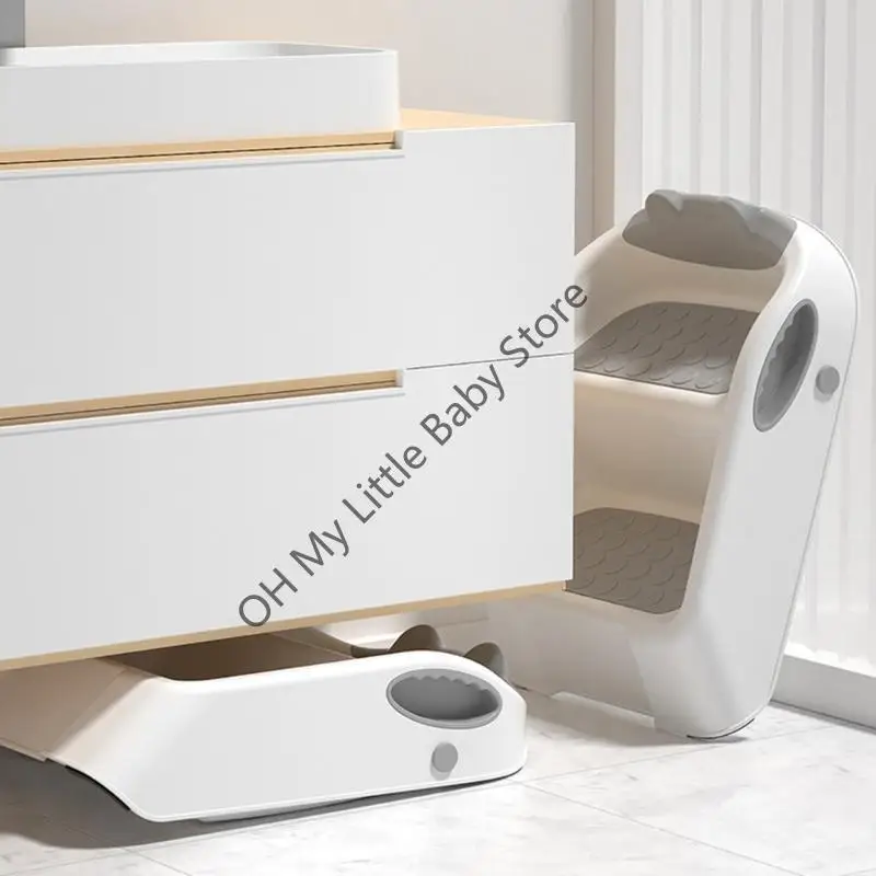 Taburete M76C para niños pequeños, taburete con escalón para niños, escalera plegable para bebé, taburete auxiliar 2 para y - imagen 3