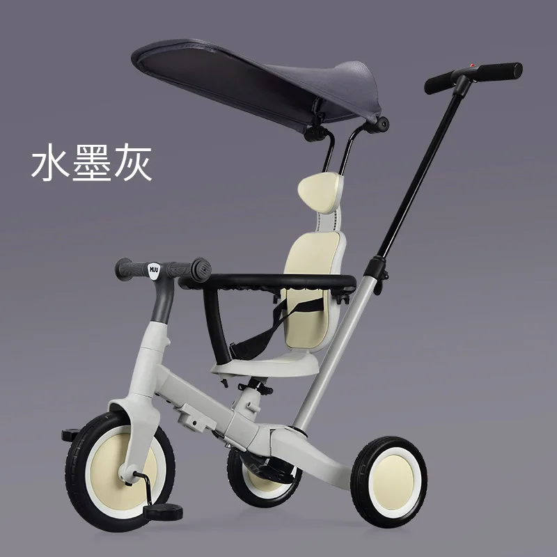 Triciclo 3 en 1 para niños, bicicleta de equilibrio de 3 ruedas para bebés, Pedal para niños, bicicleta para bebés con mango de empuje para niños pequeños, niñas y niños, triciclo de cochecito - imagen 3