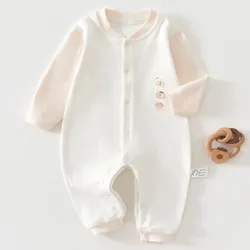 Mono infantil de algodón manga larga con cuello Peter Pan y estampado