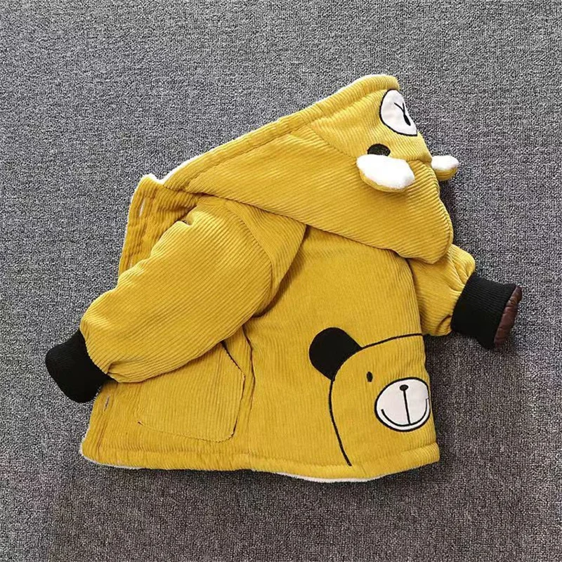 Abrigo infantil de terciopelo con capucha – Parka cálida de invierno - imagen 5