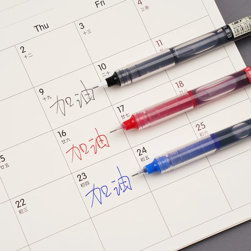 5 unids/set de bolígrafos de Gel tipo aguja de alta calidad, bolígrafo líquido recto, papelería Kawaii, suministros escolares y de oficina, escritura - imagen 4