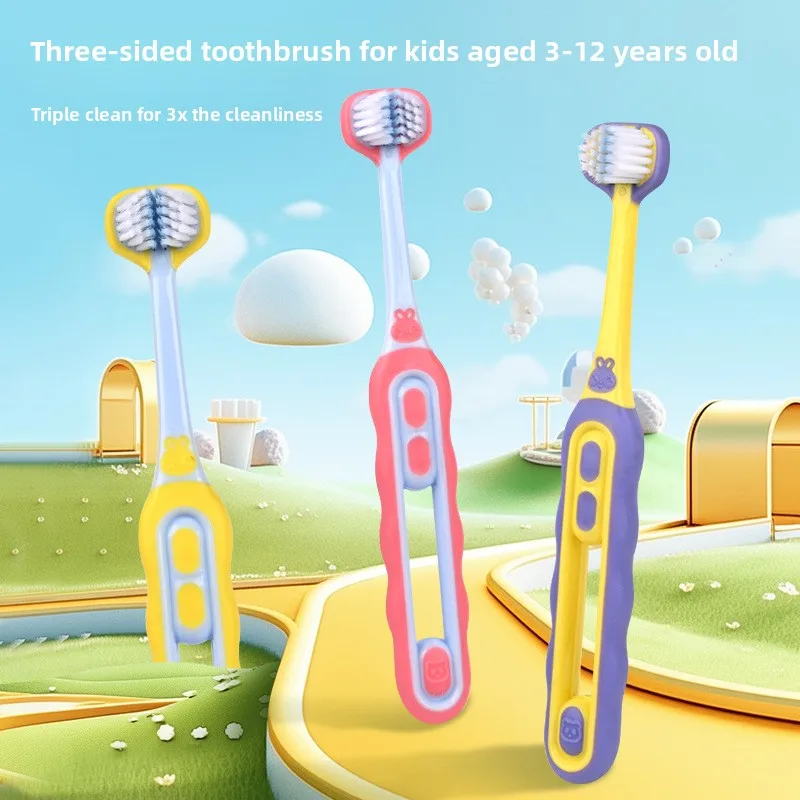 Cepillo de dientes infantil triple cara – Limpieza bucal suave