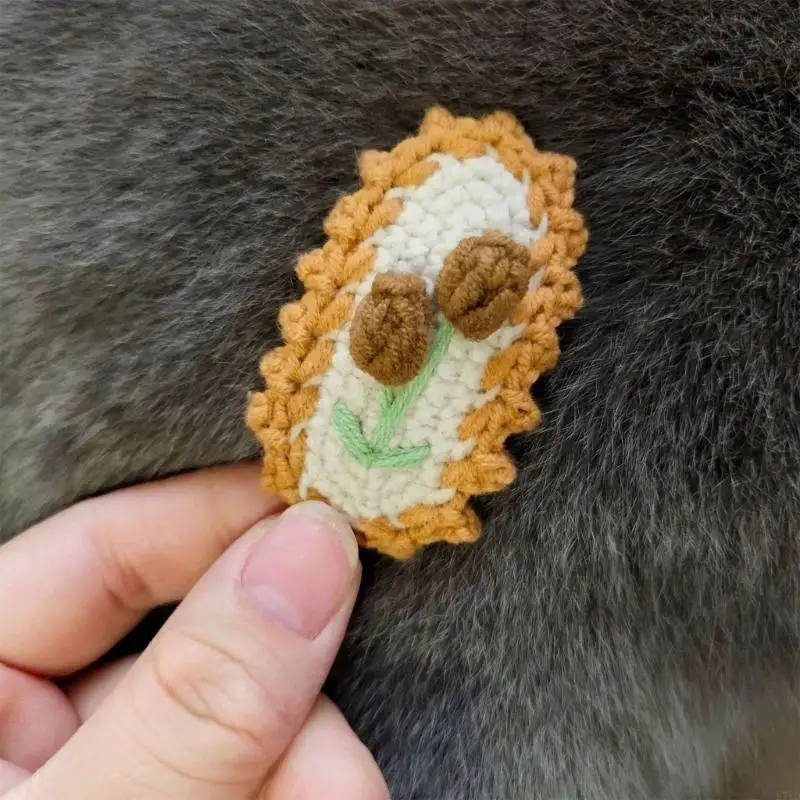 D7YD Pinza para cabello con flores para niños, horquilla hecha a mano, pasador flores hecho a mano a adición