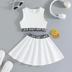 Conjunto verano niña top algodón sin mangas falda