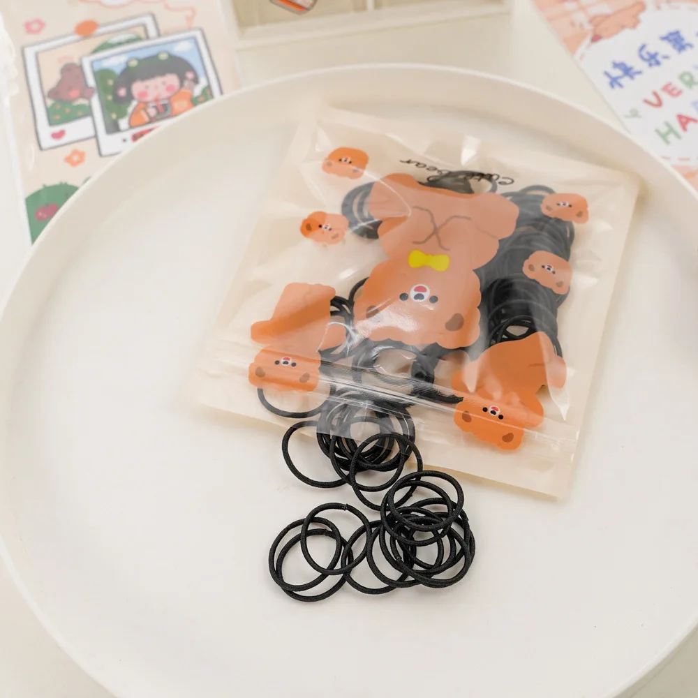 100 Uds. Banda de goma pequeña colorida para niños, lazo para el pelo brillante de alta elasticidad, tocado de cuerda para el pelo de bebé, accesorios para el cabello para niñas y niños - imagen 5