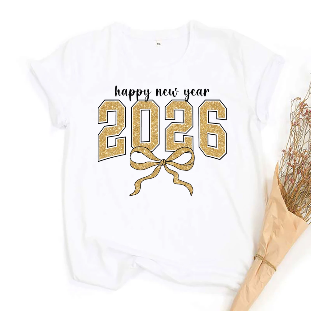 Feliz Año Nuevo 2026 camisetas a juego para la familia papá mamá y niños Camiseta de cuello redondo Body para bebé Hola 2026 Año Nuevo apariencia familiar - imagen 5