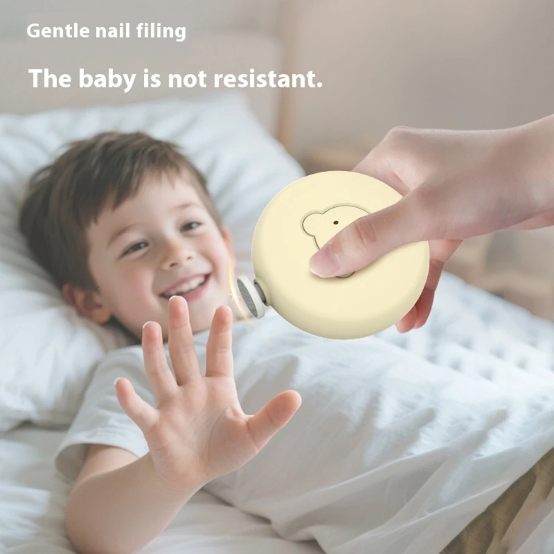 Cortauñas eléctrico de oso de dibujos animados para bebé, lima de uñas eléctrica, tijeras para uñas de bebé, Kit de molinillo de lima de uñas seguro para bebé - imagen 5