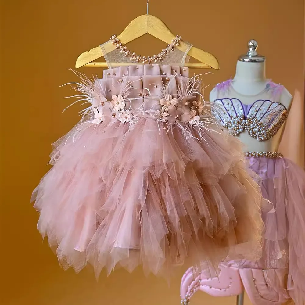 Vestido de princesa de cumpleaños para niña pequeña, confeti brillante, bohemio, pastel de arcoíris, traje para sesión de fotos de 1 a 6T