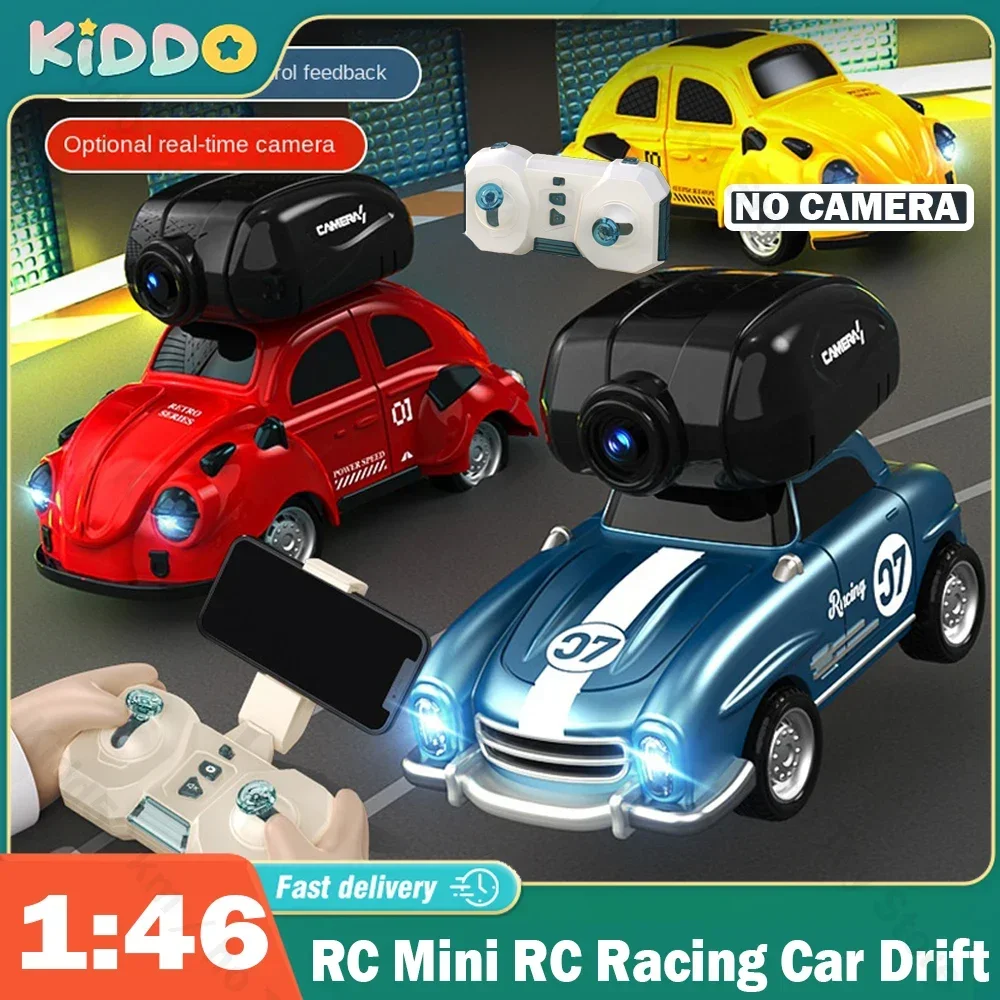 1:46 Mini cámara de coche de carreras RC Control remoto deriva transmisión en tiempo Real 2,4G coche eléctrico inalámbrico FPV juguete regalos para niños - imagen 2