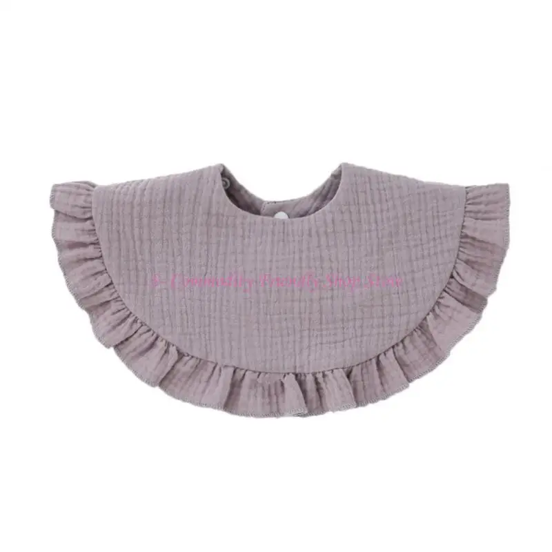 85ae babero para niña para niña algodón transpirable babero babero babrio con botón 2 etapas botón infantil alimentando - imagen 5