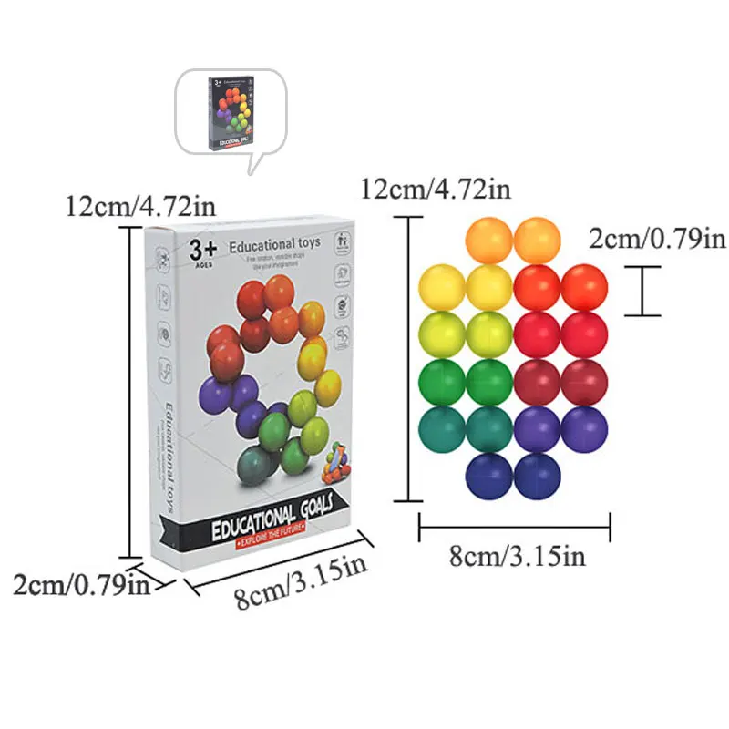 Fidget Toy Educational Color Ball 3D Puzzle Montessori Game Matching Shape Toy for Children Training Sensory Kids Adult Gift - imagen 2