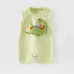 Body sin mangas de bebé con dinosaurios 3D tridimensionales