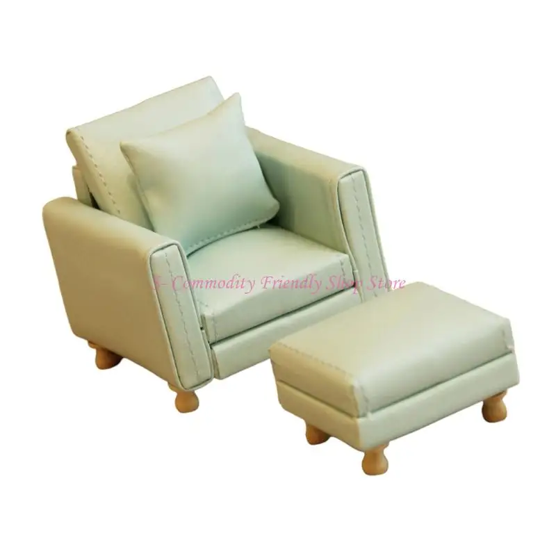 85AE realista 1/12 casa muñecas sofá modelo estatuilla moderna PU sofá casa muñecas exhibición - imagen 3