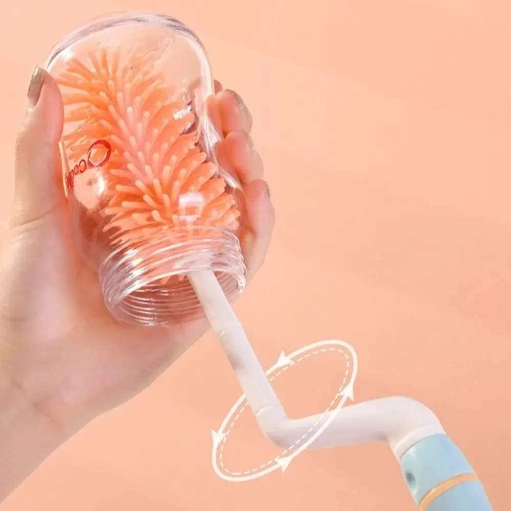 Cepillo de silicona giratorio para biberones con mango largo - imagen 3