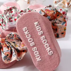 Calcetines newborn con lazo floral – Antideslizantes