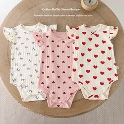 Pelele de bebé algodón para verano unisex con encaje