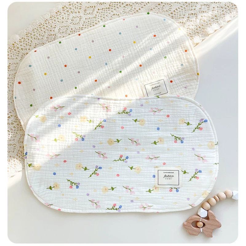 Almohada de gasa de 8 capas para bebé recién nacido, toalla de algodón suave transpirable de doble cara, ropa de cama de verano, protección para la cabeza del bebé - imagen 2