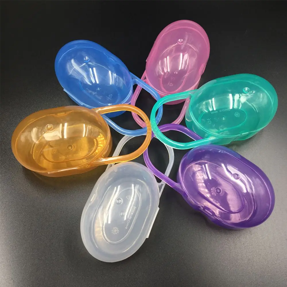 Almacenamiento de pezones para bebé, almacenamiento de viaje, caja de chupete portátil de forma ovalada para madre y niños, caja de almacenamiento para pezones, caja para chupete
