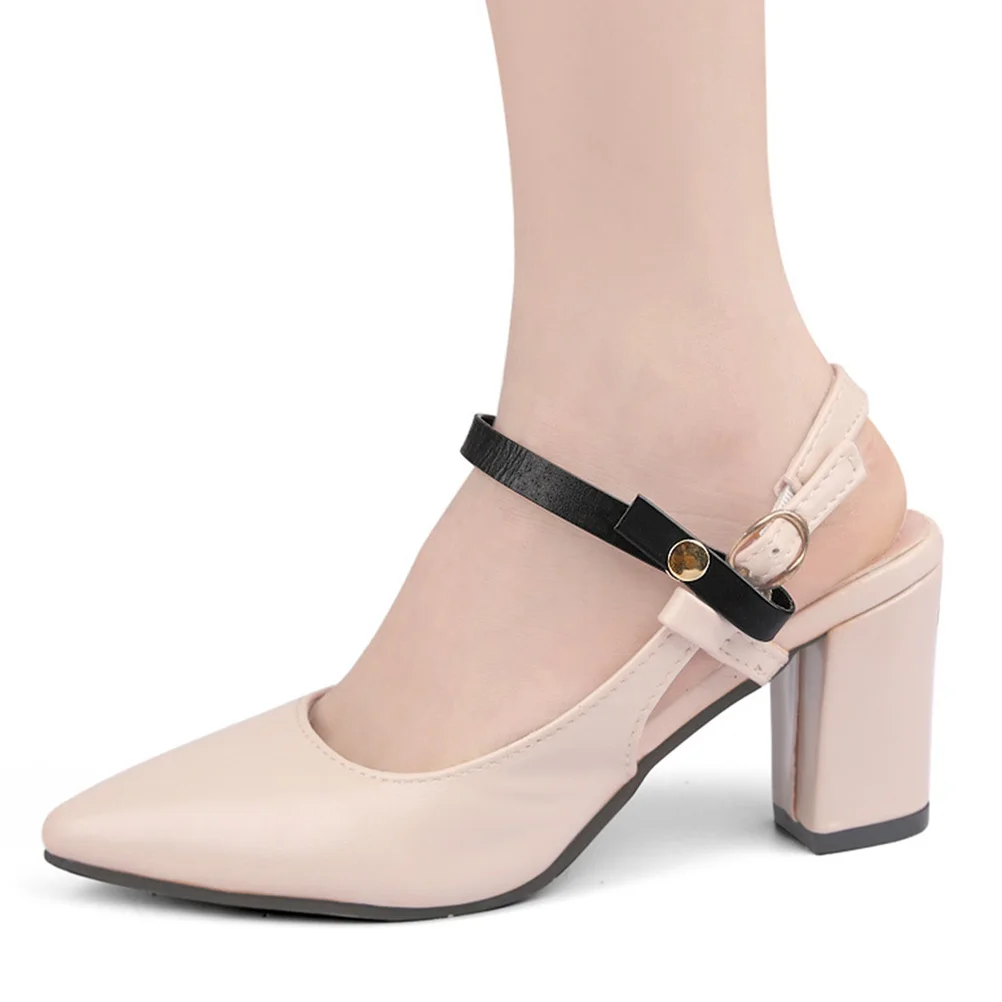 4 pares de correas de tobillo desmontables con hebilla de zapato, correas de repuesto antideslizantes de diseño Simple para zapatos de tacón alto para mujer - imagen 3