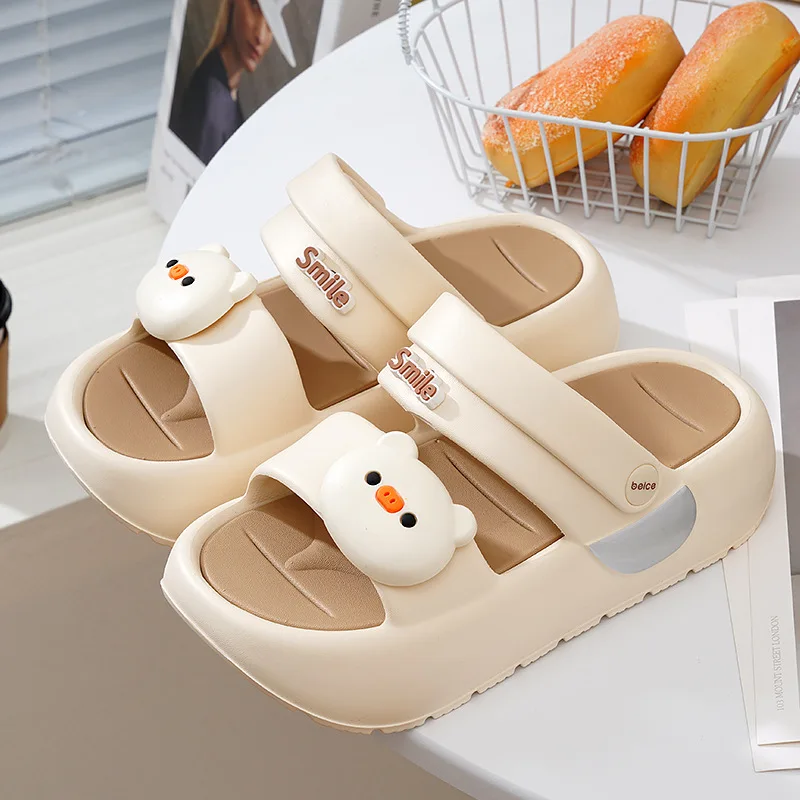 Sandalias plataforma para niñas suela EVA verano con dibujos de cerdo - imagen 4