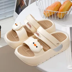 Sandalias de plataforma para mujer, zapatos de verano con bonitos dibujos de cerdo DIY, ropa de 2 vías, zapatillas de calle para playa para niñas, Sandalias suaves de suela gruesa de EVA