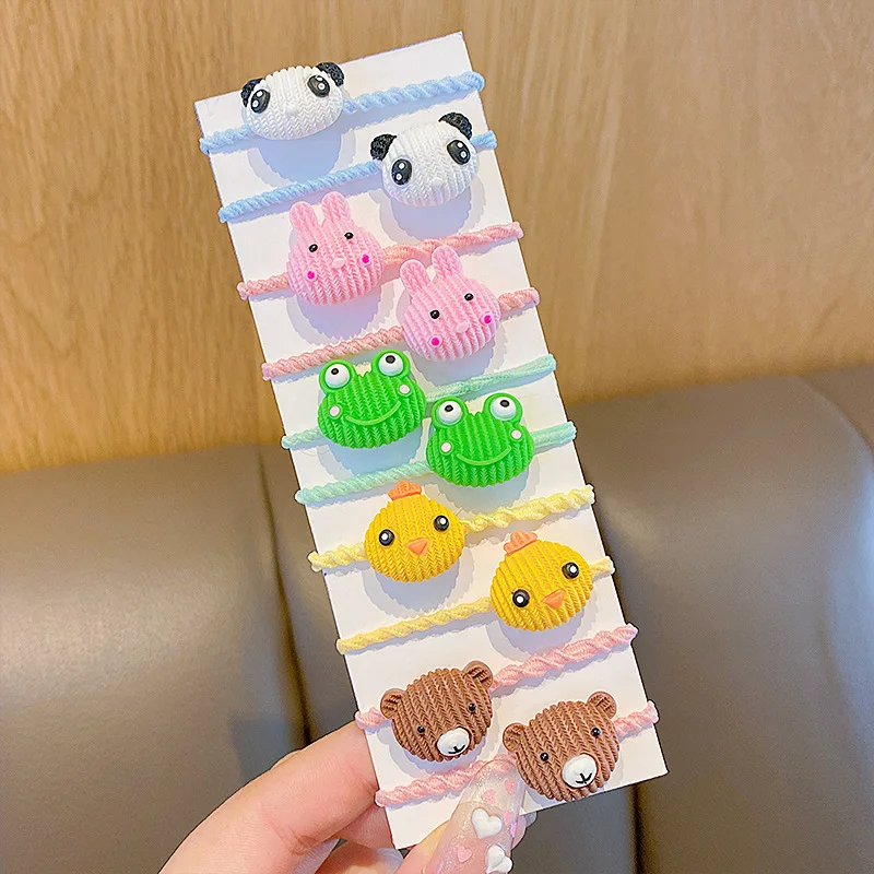 10/50 Uds. Banda de goma bonita para niños, banda de goma para niñas, accesorios para el cabello duraderos de alta elasticidad, no daña el cabello, Scrunchie pequeño - imagen 5