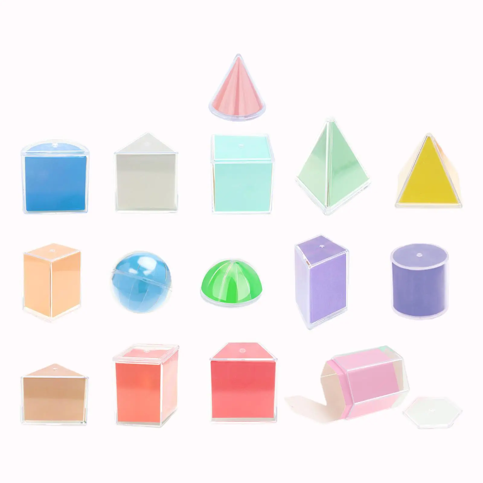 3D Geometric Shapes Montessori Learning Toys Educational Toy Geometric Shapes Blocks Set for Babies Ages 2+ Preschool Elementary