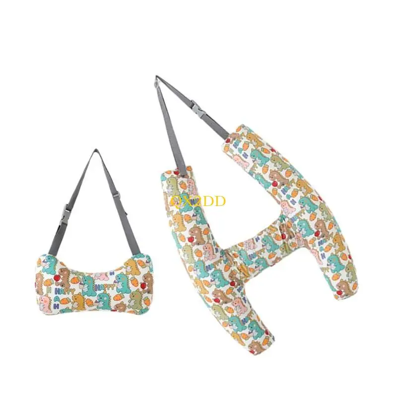 QX2D Asientos traseros coche en forma H, almohada viaje, cojín soporte para cabeza y cuerpo, almohada - imagen 5