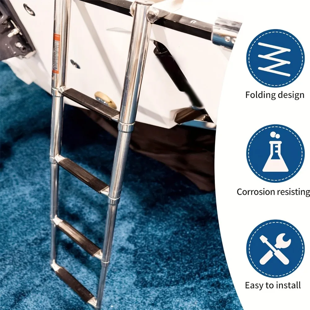 Escalera telescópica para barco de acero inoxidable escalón extensible - imagen 4