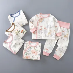 Pijamas de algodón para bebé y niño – manga larga transpirables con dibujos