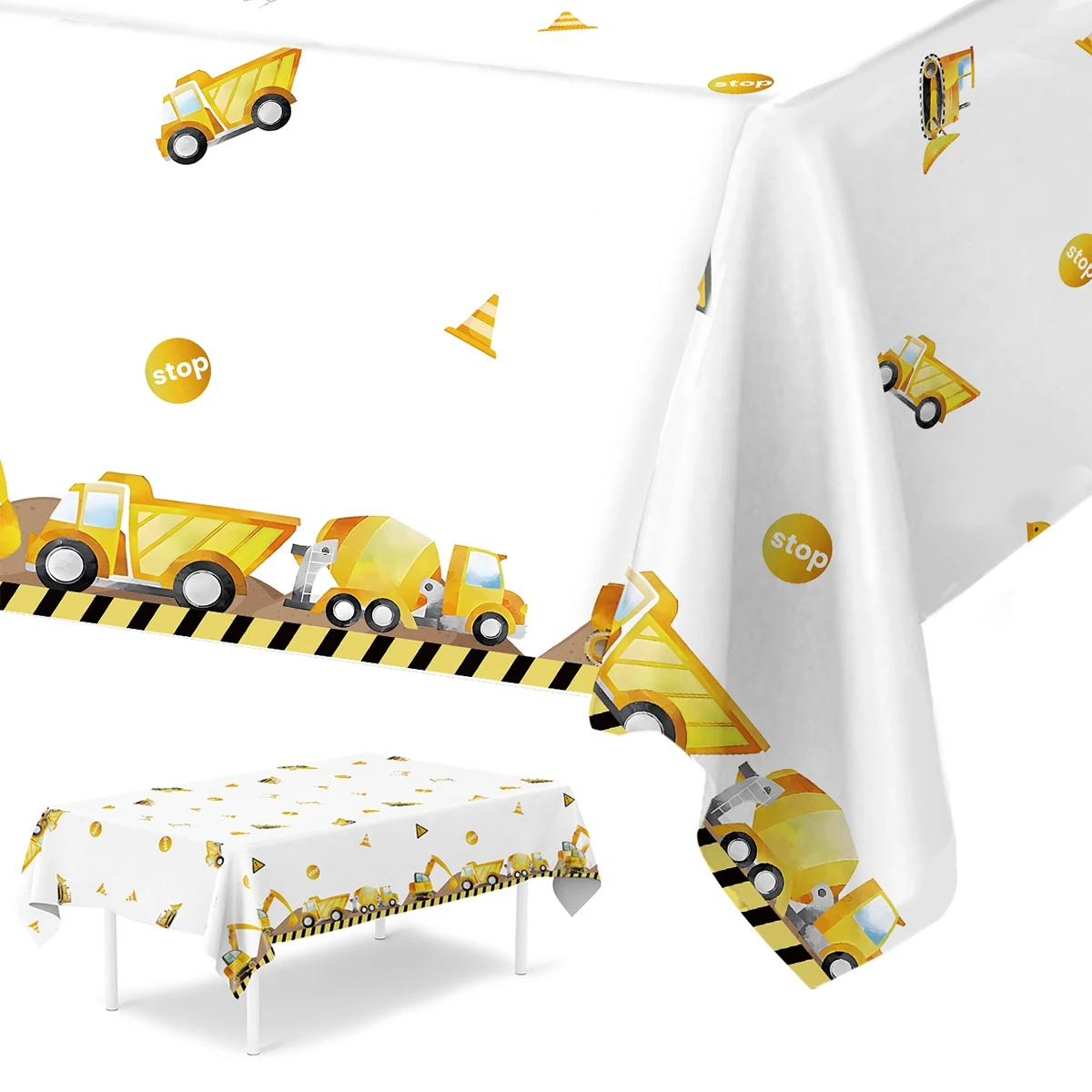 Mantel temático vehículos de construcción para fiestas infantiles - imagen 3