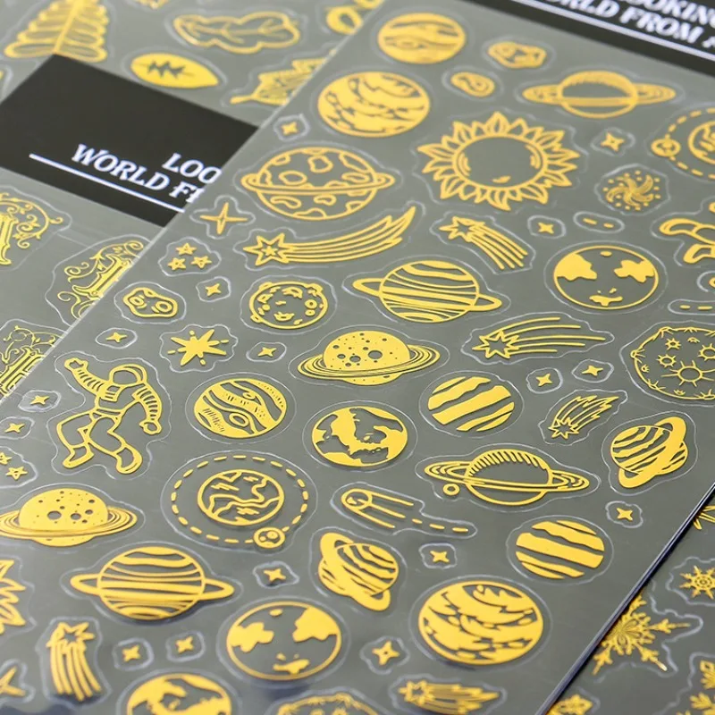 Pegatinas planetas de PVC adhesivas para cuadernos y diarios DIY - imagen 4