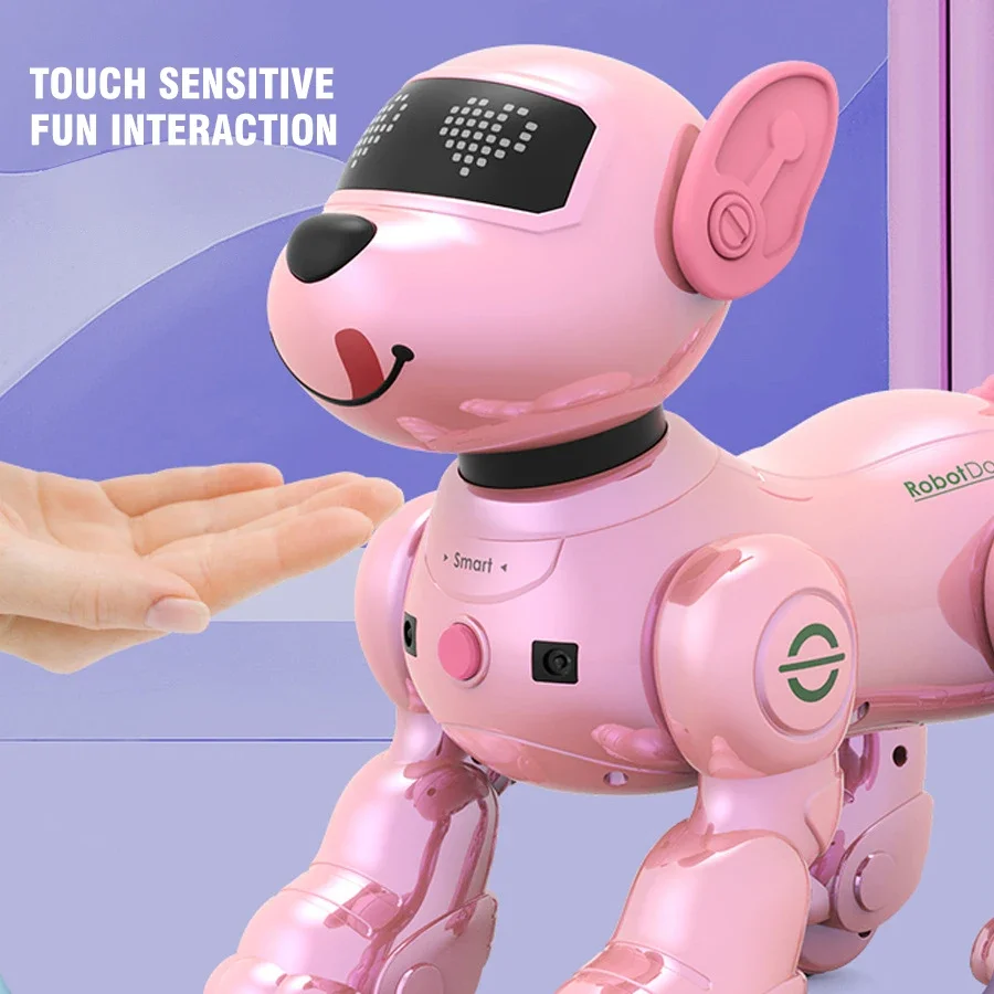 Perro Robot RC, acrobacias electrónicas para mascotas, interactivo, táctil, programable, inteligente, caminar, baile, regalo de cumpleaños para niños y niñas - imagen 3