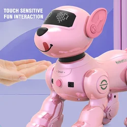 Perro robot RC interactivo con acrobacias y baile para niños