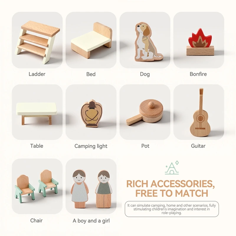 Los juguetes para acampar RV son juguetes Montessori para niños en escenarios para acampar, principalmente hechos de materiales plásticos respetuosos con el medio ambiente - imagen 5