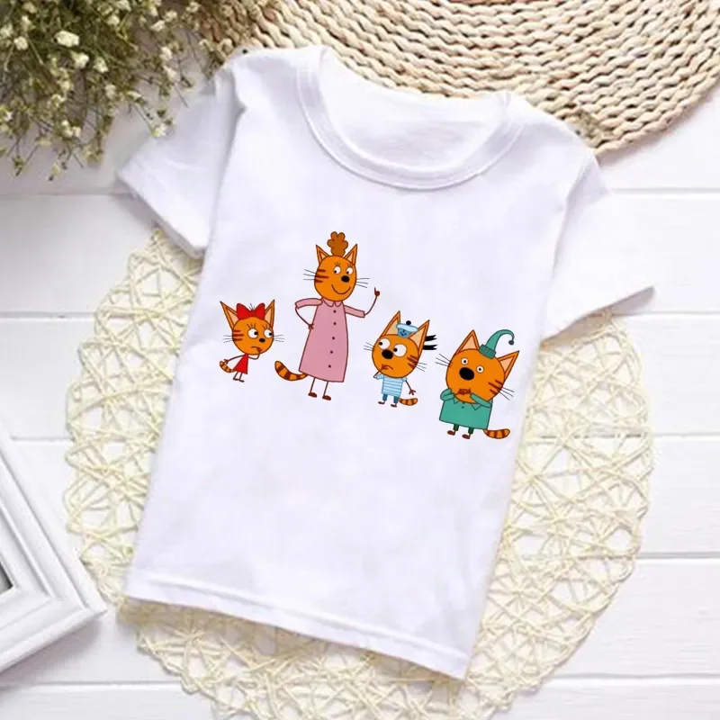 Camiseta Unisex para niños y niñas, camisetas blancas de manga corta, tops de bebé, ropa de moda de verano 2024 - imagen 3