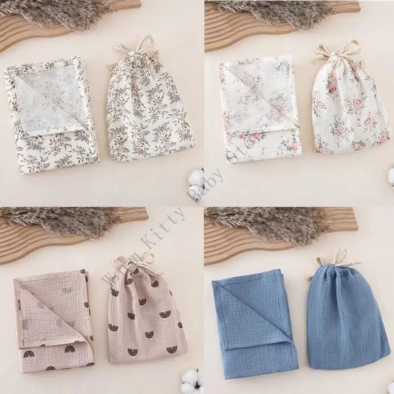 XXFE Toalla baño bebé algodón suave y paño calmante con bolsa – Regalo - imagen 4