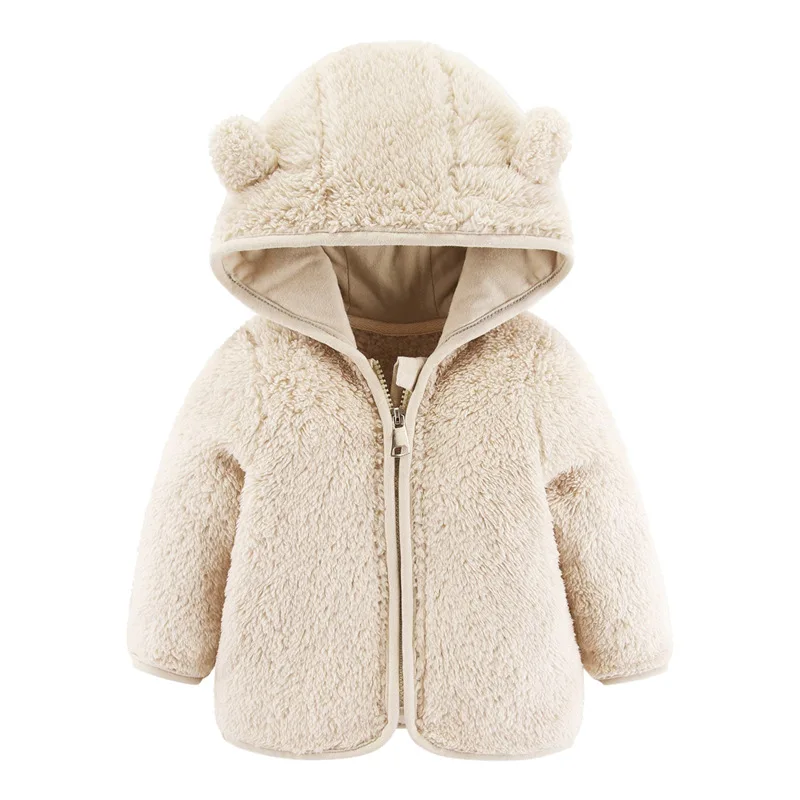 Chaqueta lana bebé con cremallera y capucha – Abrigo invierno - imagen 5
