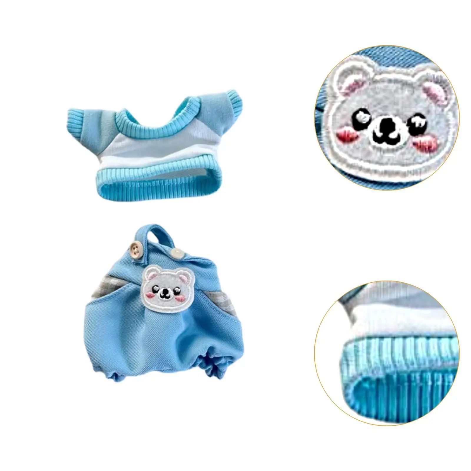 Plush Doll Outfit Cute Bear DIY Accessories Hands on for Kids Birthday Gift Coordination Imagination Costumes for Plush Dolls