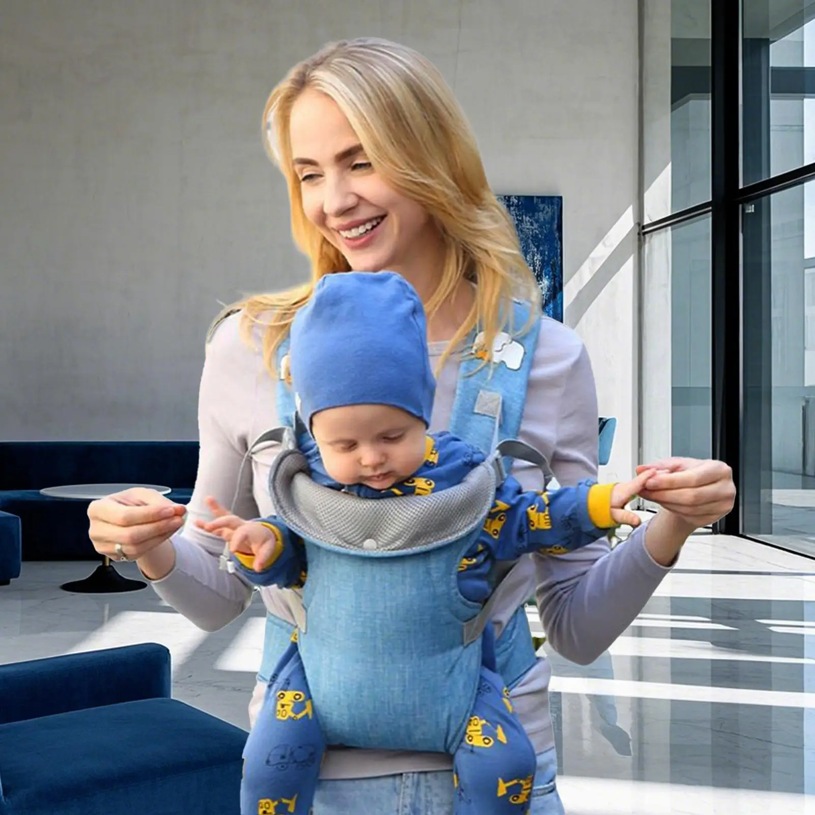 Portabebés portabebés para niños pequeños con asiento de cadera para 9-24 meses, cabestrillo Lumbar ligero y transpirable con asiento de cadera para todos - imagen 2